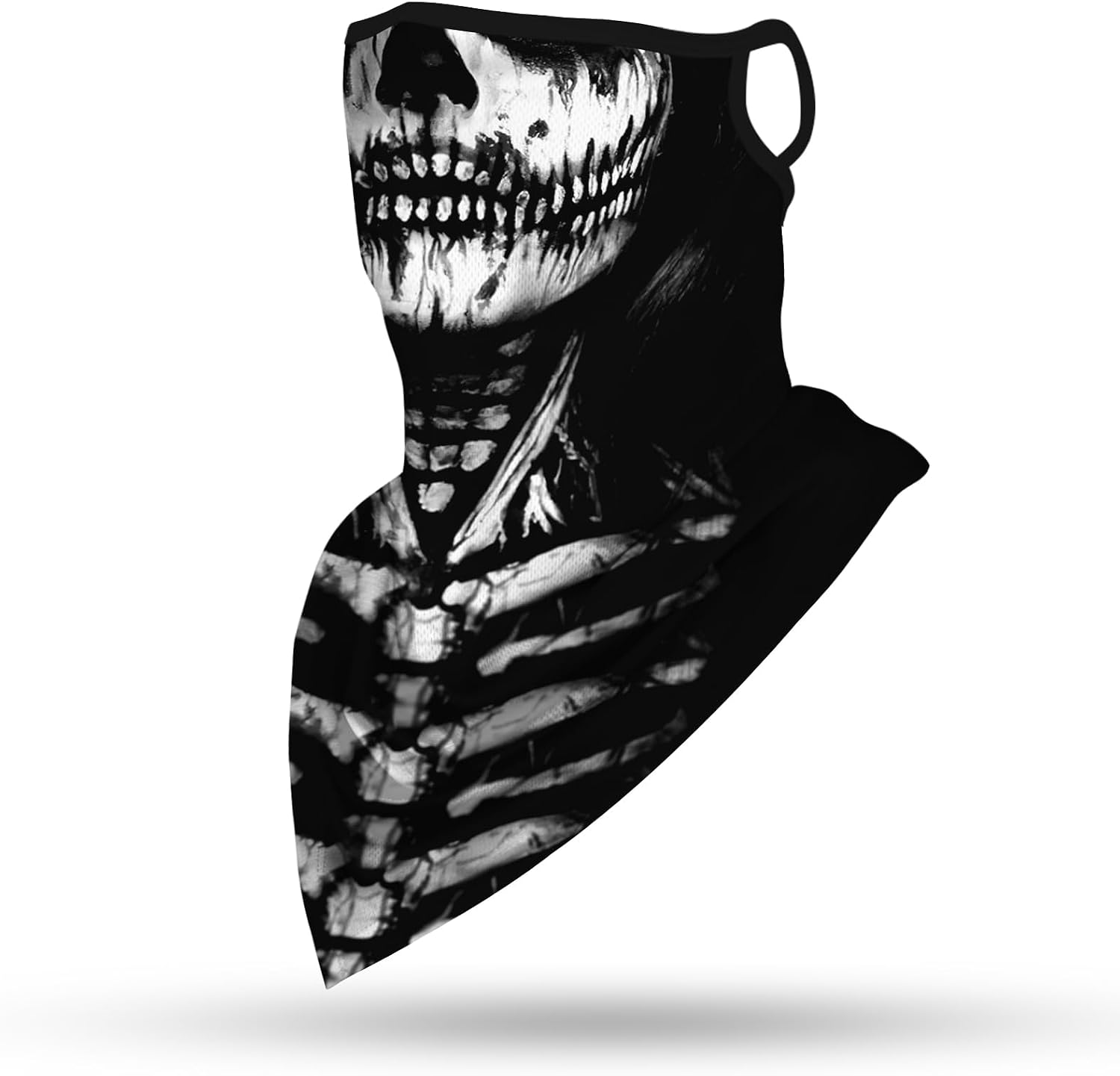 YAYOUREL Neck Gaiter Face Mask Bandanas for Men Women UV Face Scarf Cover Ear Loop Hole Facemask for Fishing Running Cycling