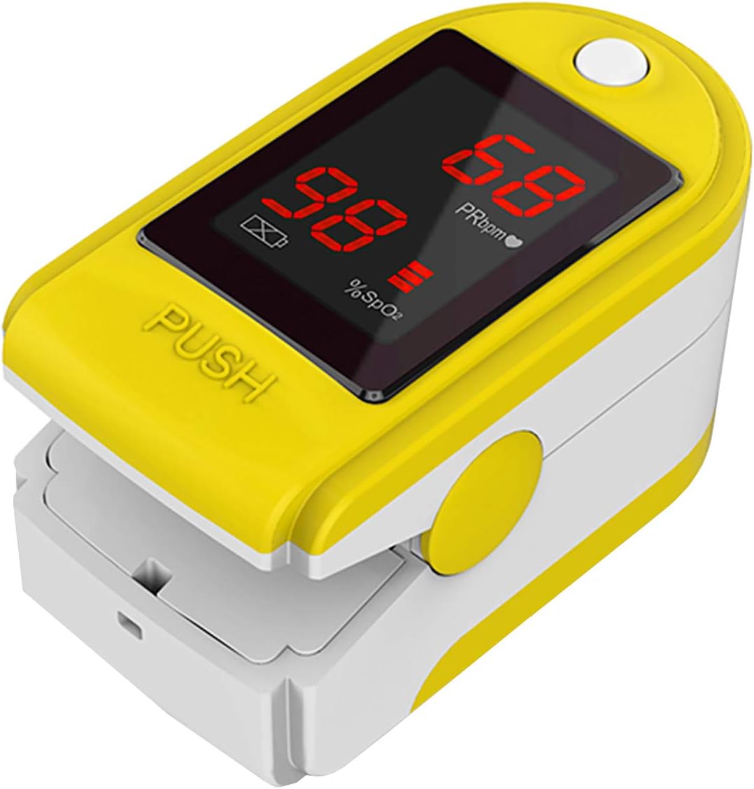 Concord Basics Fingertip Pulse Oximeter - Blood Oxygen Saturation Monitor with Carrying Case, Batteries, Silicone Cover & Lanyard - Easy to Use
