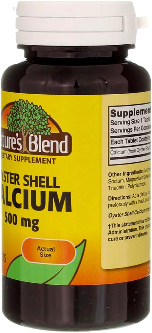 Nature's Blend Oyster Shell Calcium 500 mg 100 Tabs (1683)