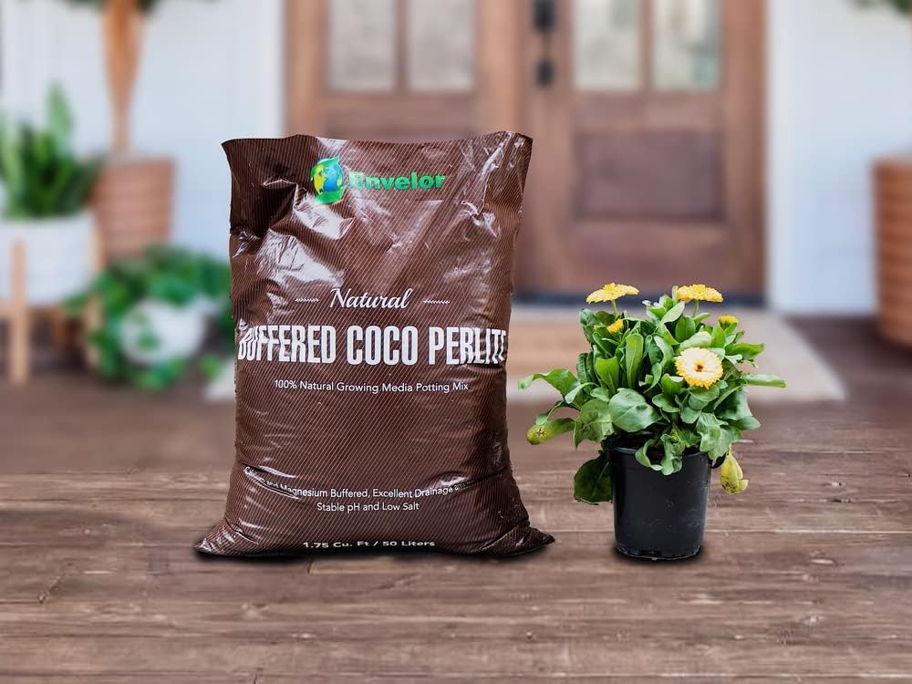 Envelor Organic Coco Coir Brick 10 Lbs. Coir Block Coconut Fiber Growing Medium Potting Soil Mix Coco Peat Media Coir Pith Indoor Outdoor Planters Vegetable Garden Beds