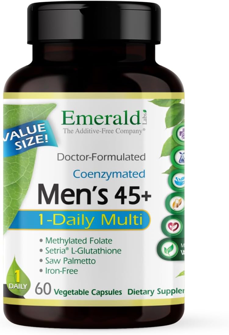 EMERALD LABS Men's 45 Plus 1-Daily Multi, 60 Capsules