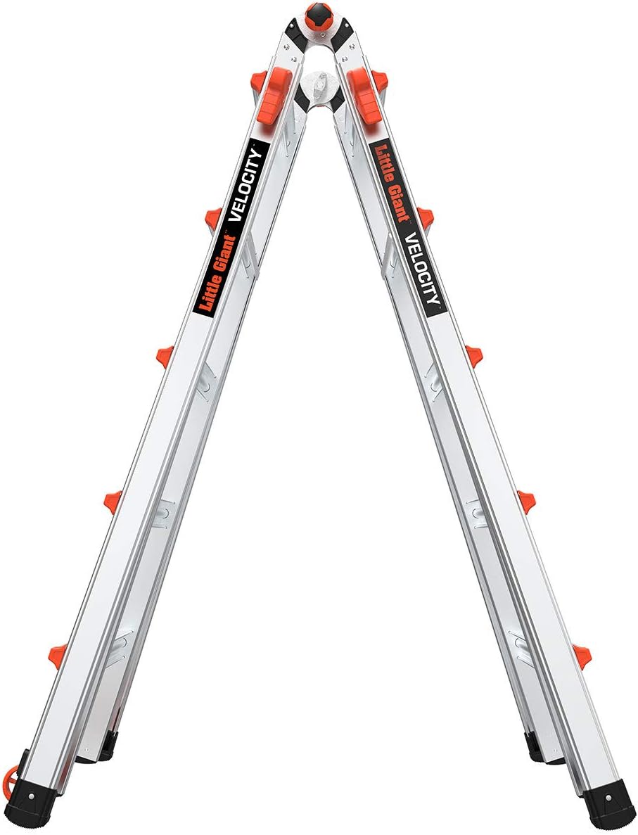 Little Giant Velocity, Aluminum Ladder, 14 ft Reach, 15413-001 | Telescoping Multi-Position Ladder with Extension, A-Frame, 90-Degree & Trestle Modes, 300 lbs. Rating