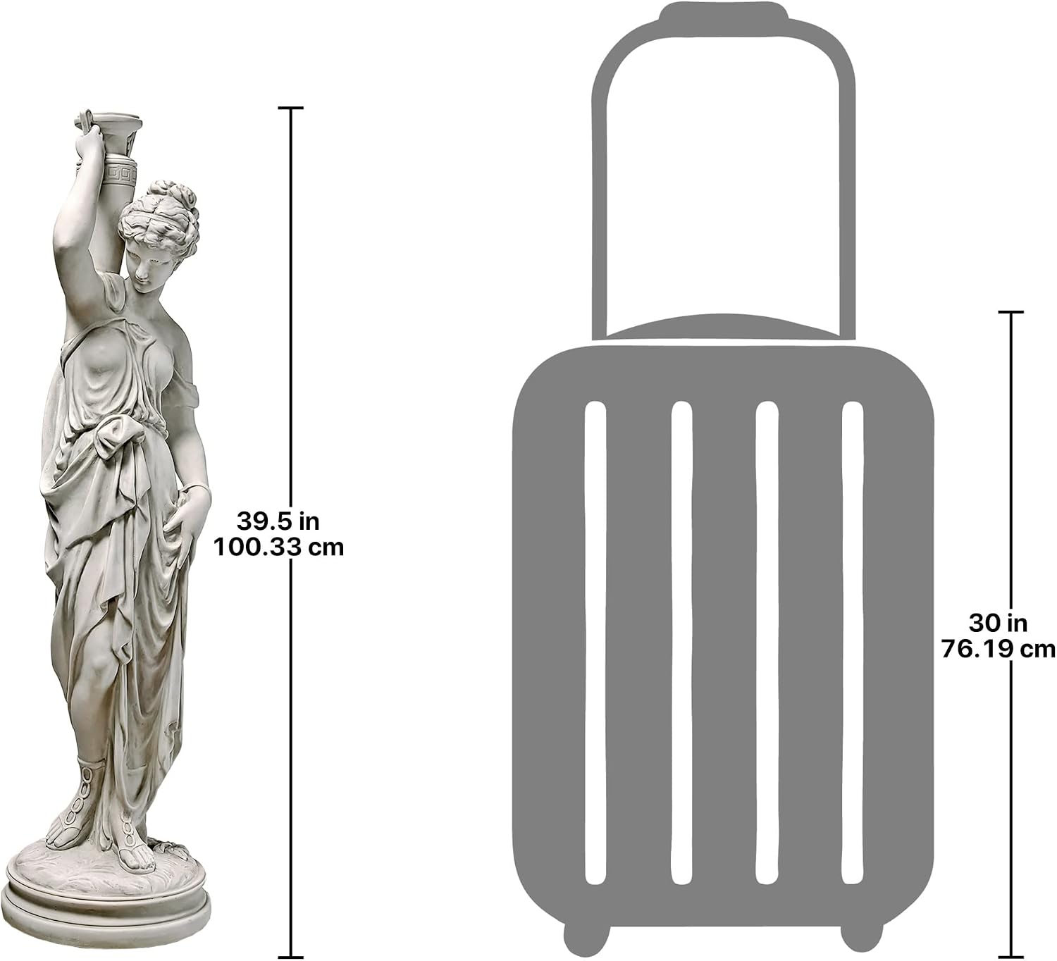 Design Toscano Dione the Divine Greek Water Woman Indoor/Outdoor Garden Statue, Medium, 22 inches tall, Cast Stone Resin, Antique Stone Finish