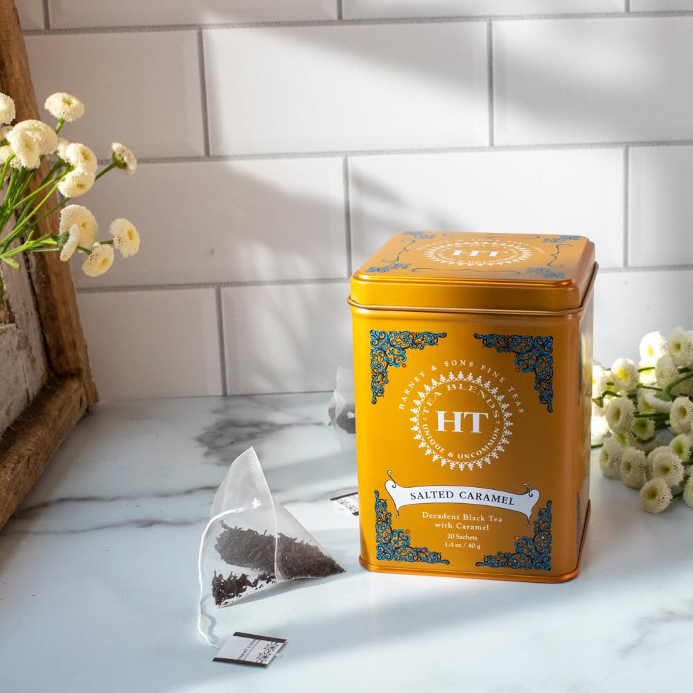Harney & Sons HT Organic Supreme Green Tea, 20 Sachets, Tea Tin | Organic green tea with 20 sachets in a reusable tea tin. Caffeinated.