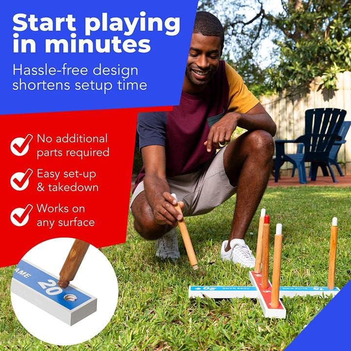 Elite Sportz Ring Toss Games for Kids - Outdoor Yard Game for Adults & Family - Backyard Toys, Outdoor Game, Backyard Games
