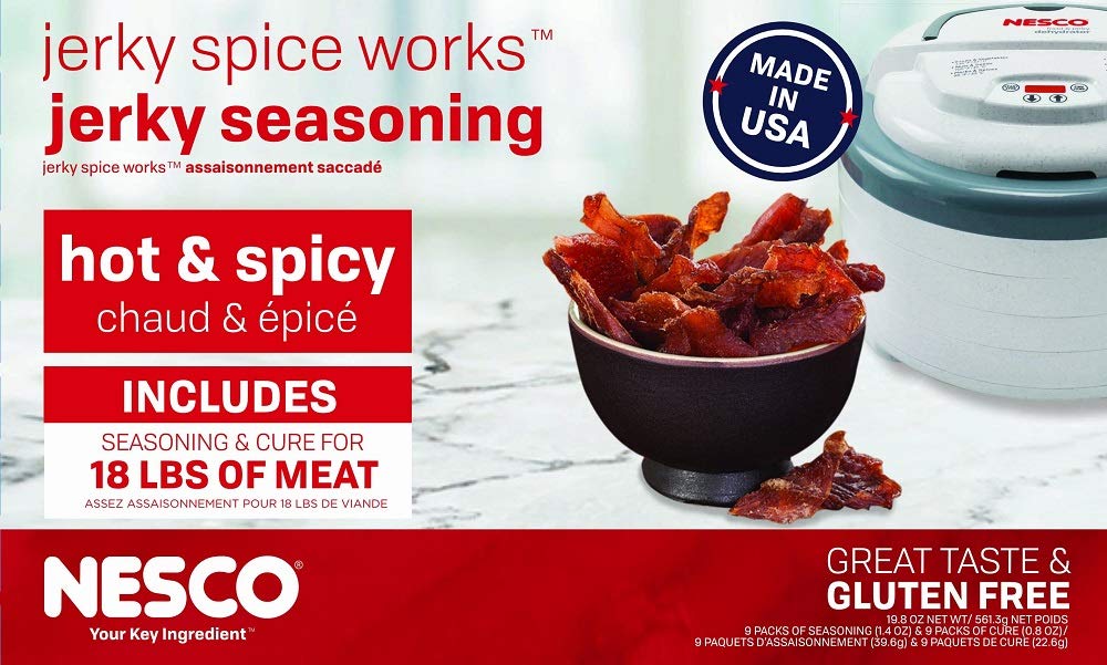 NESCO HJ-18, Jerky Spice Works, Hot & Spicy Flavor, 9 count