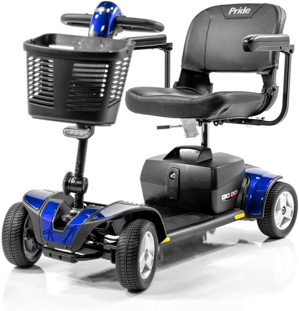 Pride Mobility Go-Go Sport S74 4-Wheel Electric Travel Scooter for Adults-Free Challenger Accessory (Ships Separately)