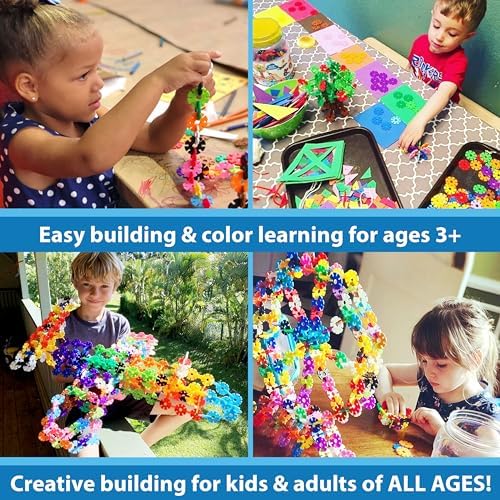 Brain Flakes 500 Piece Set, Ages 3+, Interlocking Plastic Disc Toy for Creative Building, Educational STEM Learning, Construction Block Play for Kids