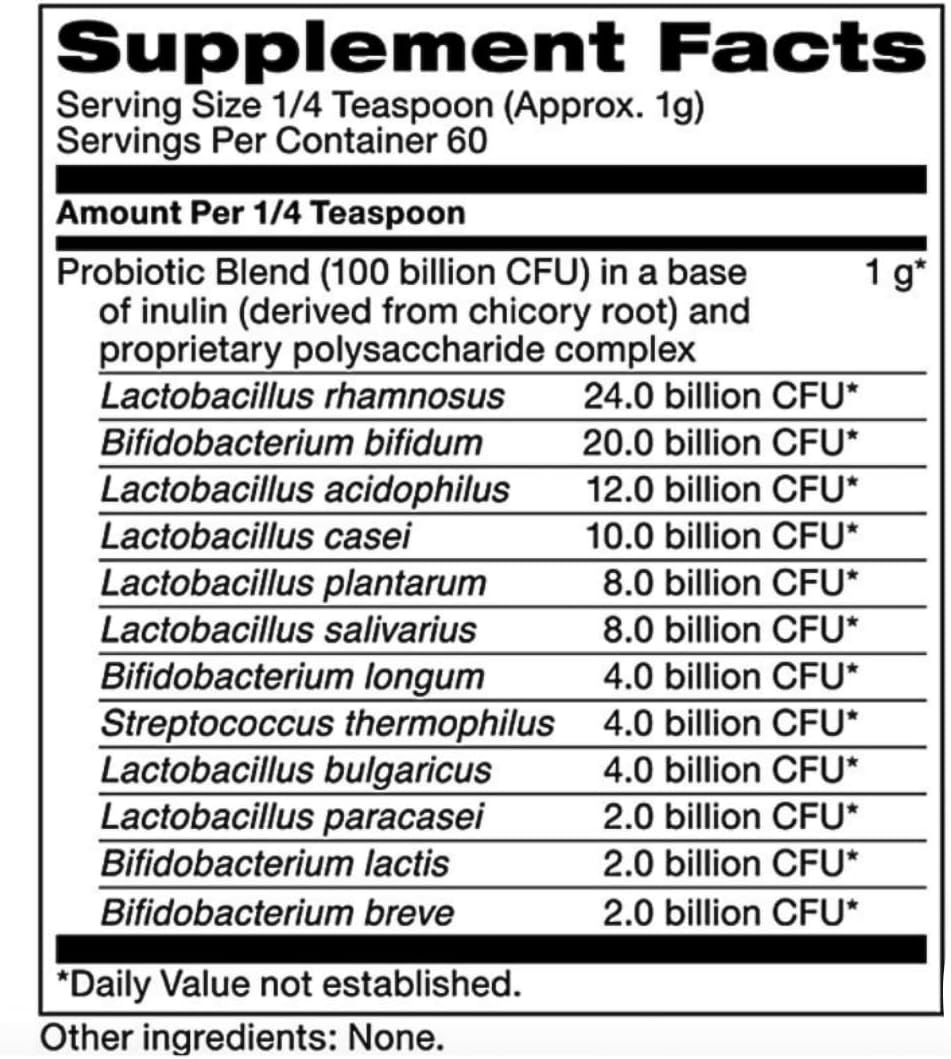 Klaire Labs SFI Health Ther-Biotic Complete Probiotic Powder, 64g | Men's and Women's Probiotics for Digestive Health & Immune Support, 100 Billion CFU, Dairy-Free, Hypoallergenic
