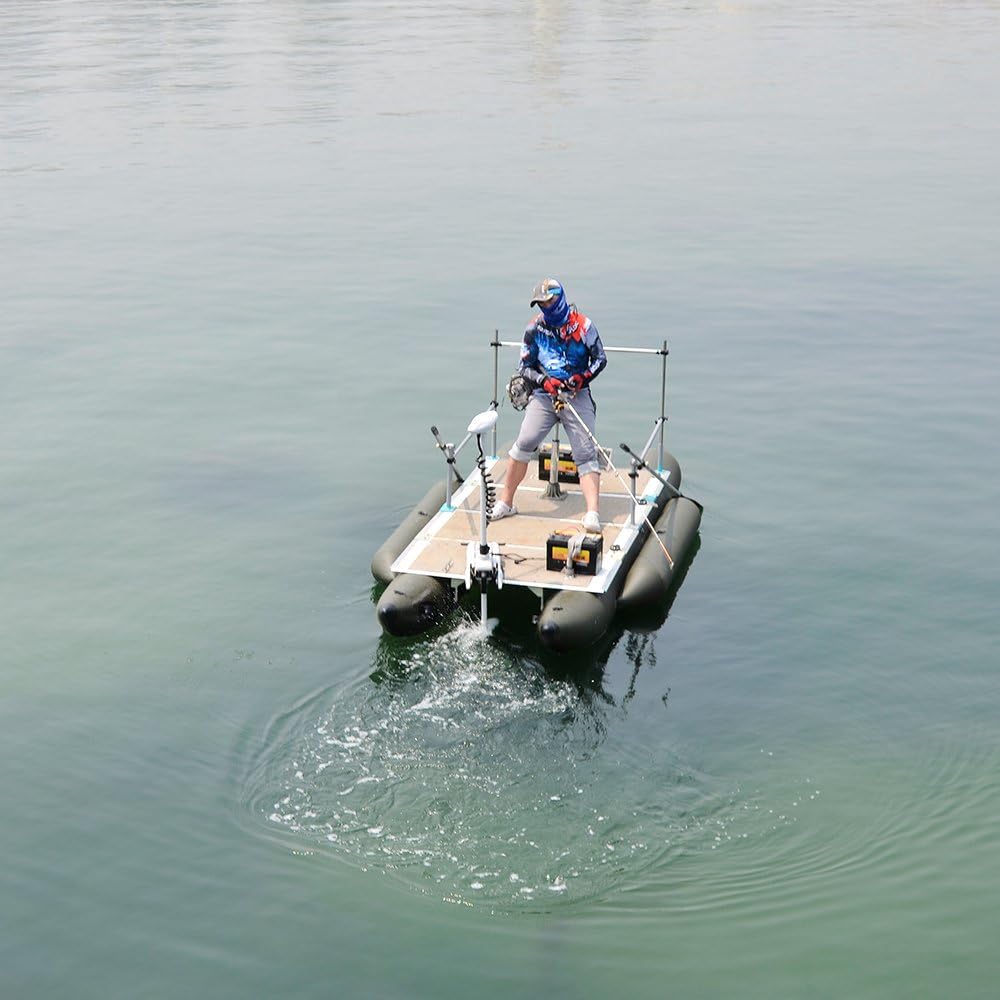 Haswing Bow Mount Trolling Motor 55lbs 48in with Remote, Quick Release | Fresh & Saltwater Ready, 164ft Wireless Remote Range, White, Fits Boats up to 19ft, Req 13.7 x 8" Flat Mount Surface