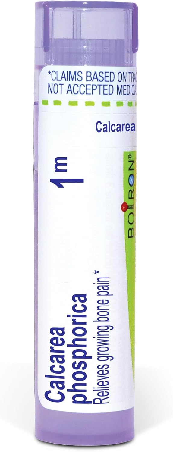 Boiron Calcarea Phosphorica 1M for Growing Bone Pain - 80 Pellets | Single-medicine homeopathic pellets for Growing Bone Pain. Size: 80 Pellets.