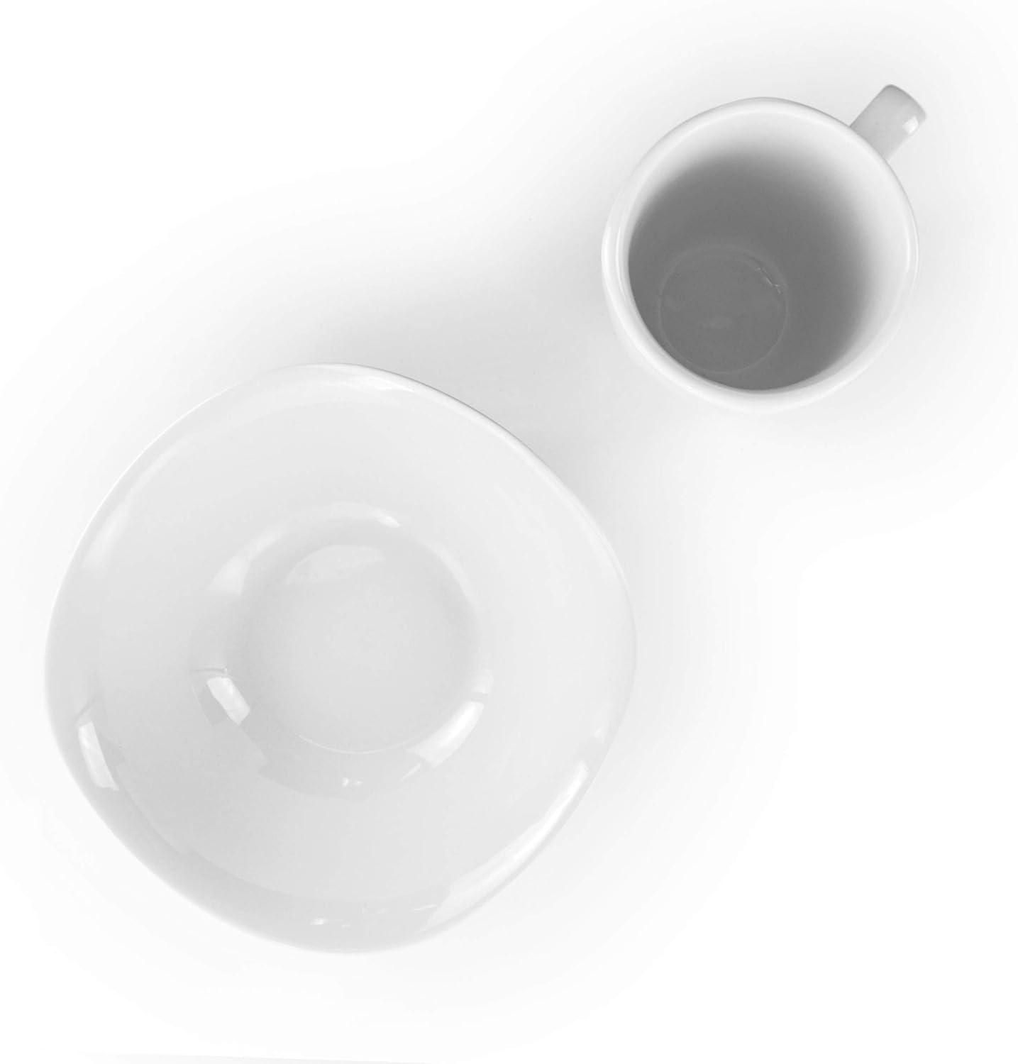 Elama Cara 16 Piece Round Porcelain Dinnerware Set in White