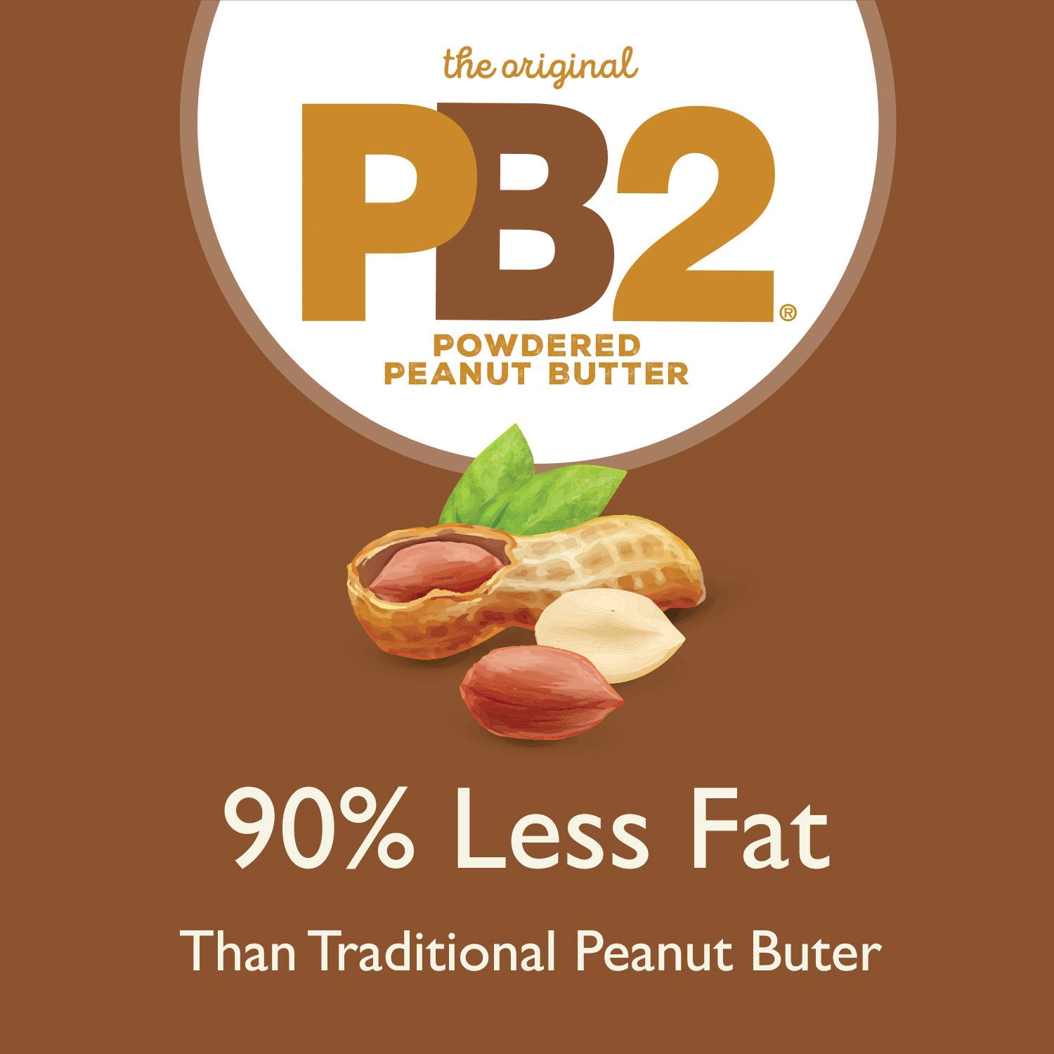 PB2 Powdered Chocolate Peanut Butter with Cocoa - 4g of Protein, 90% Less Fat, Certified Gluten Free, Only 50 Calories per Serving for Shakes, Smoothies, Low-Carb, Keto Diets