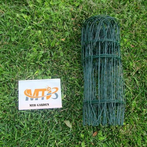14 inch(H) x 20 feet(L) Green Garden Border Edging Folding Fence Roll Scroll Top Rolled Yard Fencing Garden Fence, Metal Wire Garden Fence for Outdoor,Yard Landscape Patio,Flower Bed Edging