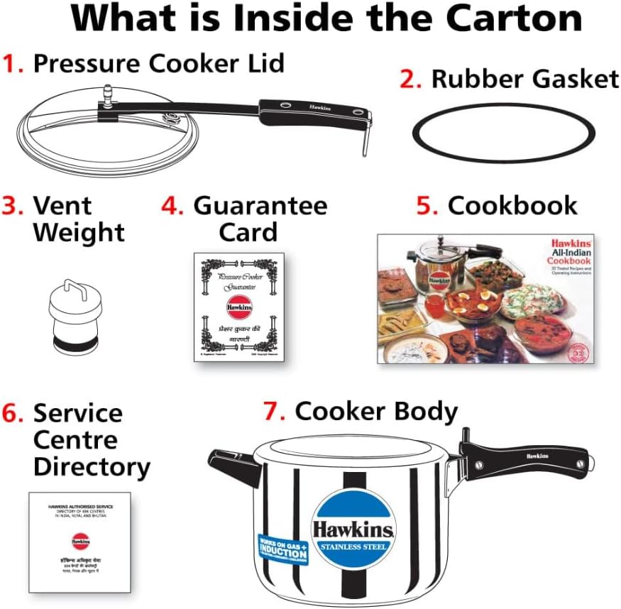 Hawkins Stainless Steel 5.0 Litre Pressure Cooker