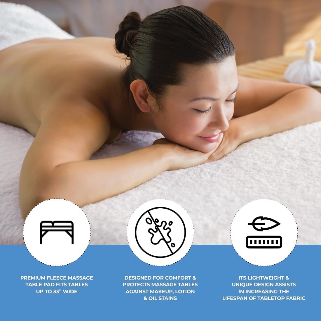 ForPro Fleece Massage Pad Set, 31Wx72L in, Hypoallergenic | for Massage Table Face Cradles, Face Rest Covers, Headrest Covers, Spa Cradle Covers, Salon & Spa Essentials