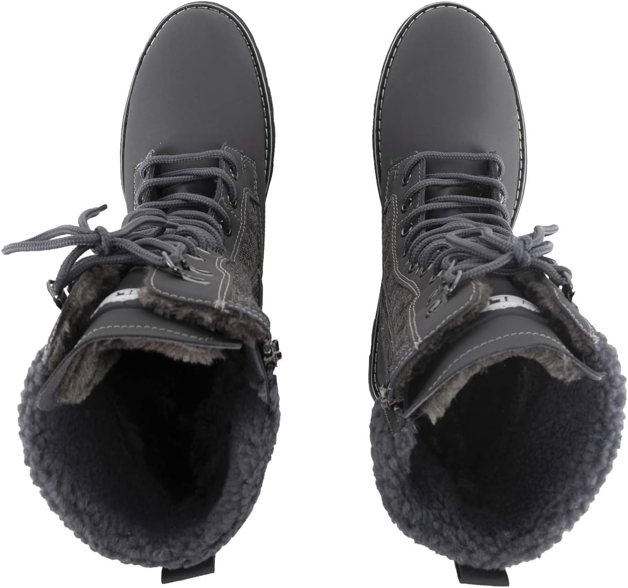 POLAR Womens Faux Fur Warm Thermal Waterproof Outdoor Walking Snow Winter Rubber Sole Calf Boots