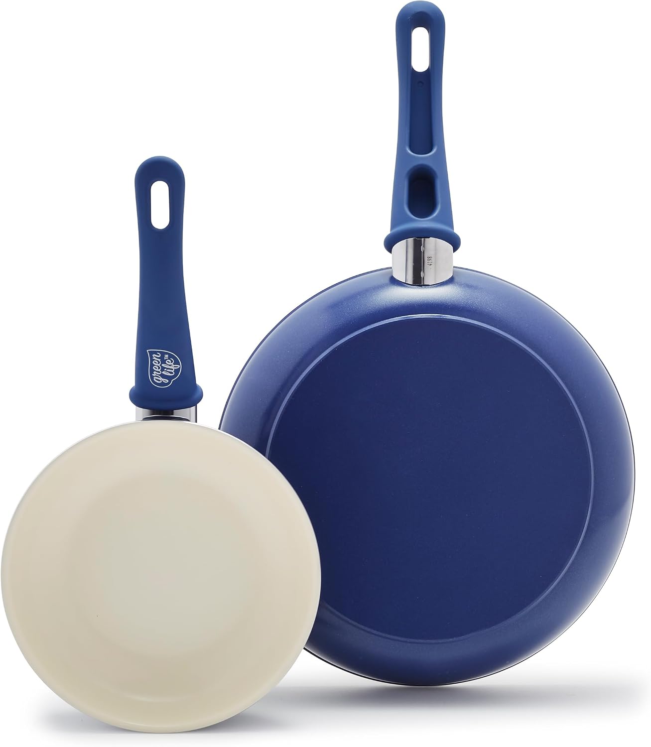GreenLife 2 Piece (7” & 10”) Ceramic Nonstick Frying Pan Set, Turquoise | PFAS-Free Nonstick Coating, Family Skillet Set, Egg Pan, Omelet Pan, Stay-Cool Handles, Dishwasher & Oven Safe up to 350F