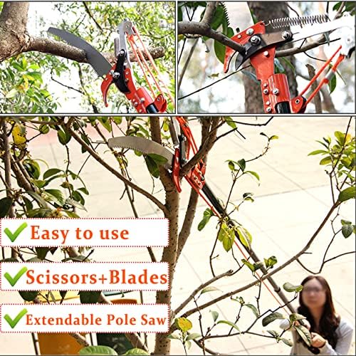 Manual Pole Saw Attachment & Rope Pole Pruner Head, Pole Not Included