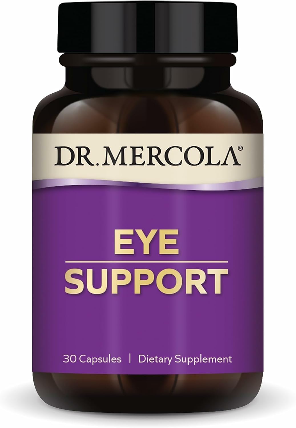 Dr. Mercola Eye Support - Supports Eye & Vision Health - with Lutein, Zeaxanthin, Organic Astaxanthin & Black Currant - Non-GMO, Gluten-Free & Soy Free - 30 Capsules (30 Servings)