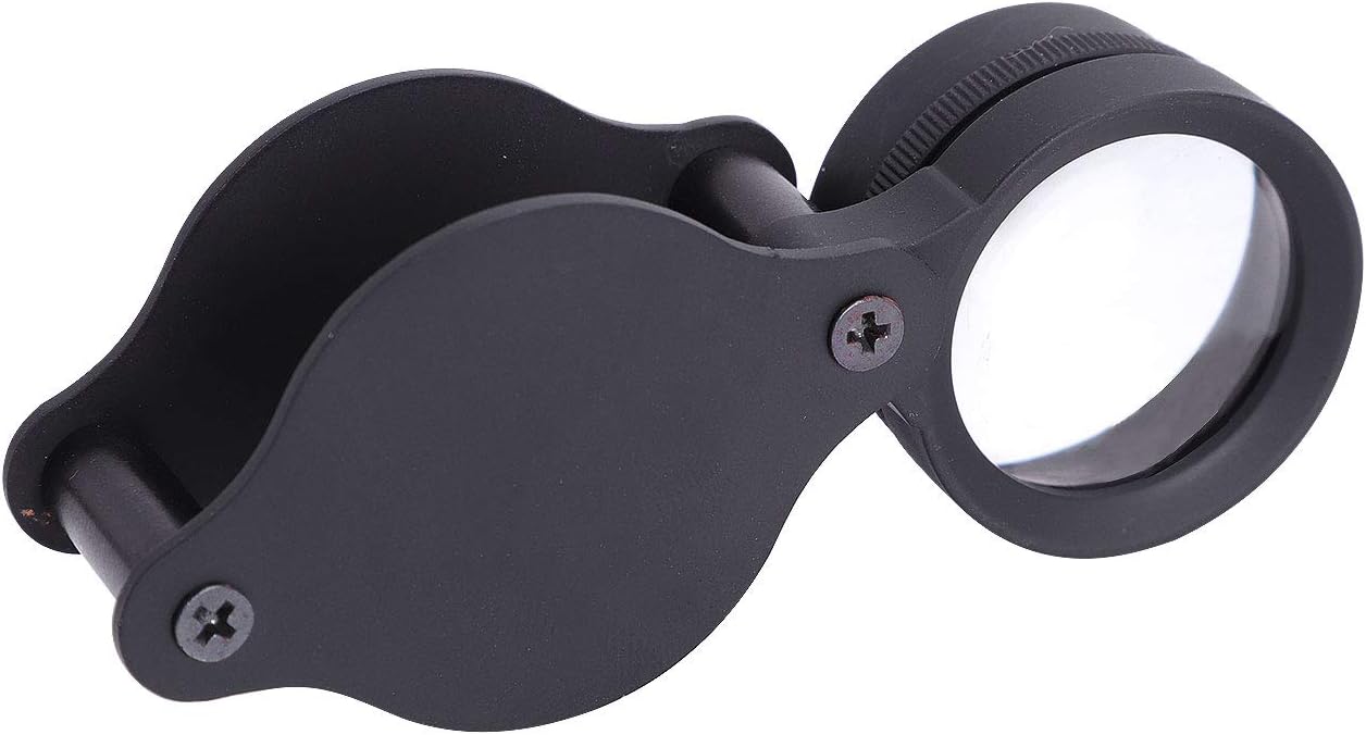 Mini 20X Folding Pocket Magnifier with Metal Case - Portable Reading Magnifying Glass for Inspection, Jewelry, Coins, Hobby, Travel