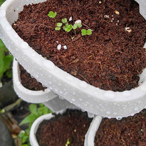 Mr. Stacky 3 Tier Stackable Herb Garden Planter Set with Bottom Saucer - Stone Color - Vertical Container Pots for Herbs, Strawberries, Flowers