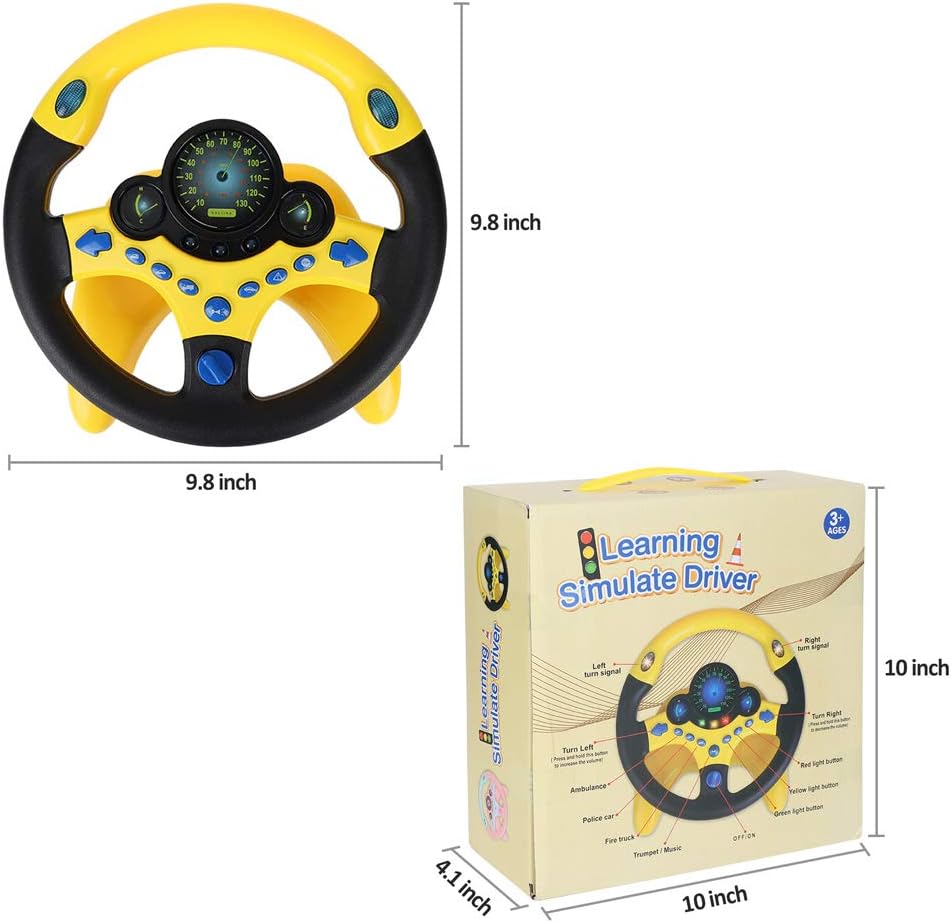 Simulated Driving Controller Portable Simulated Driving Steering Wheel Copilot Toy Children's Educational Sounding Toy Small Steering Wheel Toy Gift