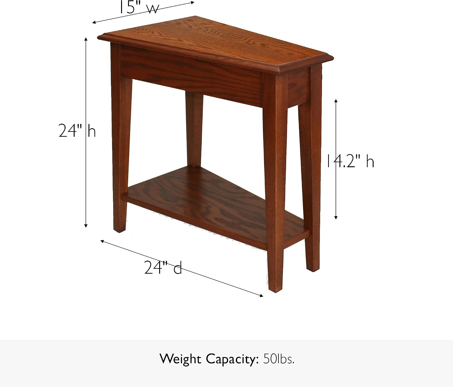 Leick Home Delton Wedge End Table, 17", Sienna