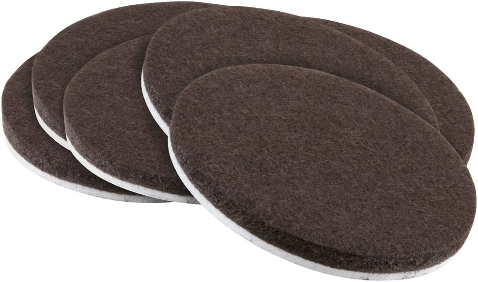 softtouch 1 1/2" Round Heavy Duty Felt Furniture Pads for Hardwood, Brown (24 Pack)