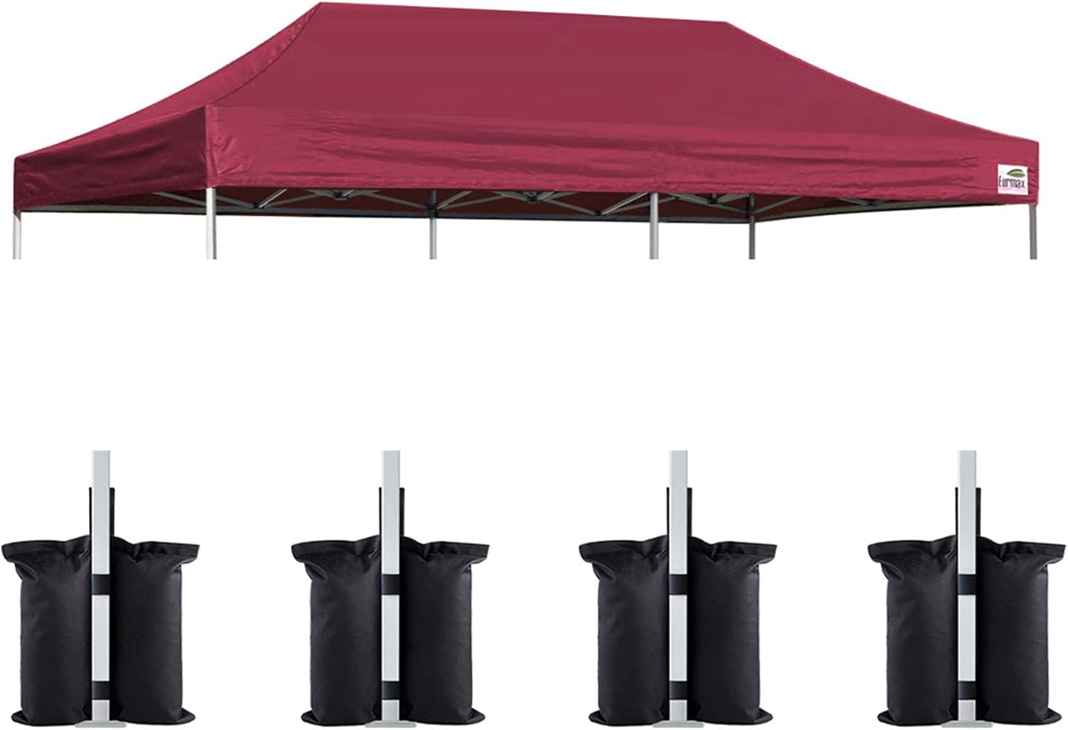 Eurmax USA 10x10 Pop Up Canopy Replacement Top,Universal Instant Canopy Cover ONLY,Heavy Duty UPF 50+ UV Protection,Water & Wind Resistant Tarp,30+ Colors Available,Bonus 4 Sand Bags (White)