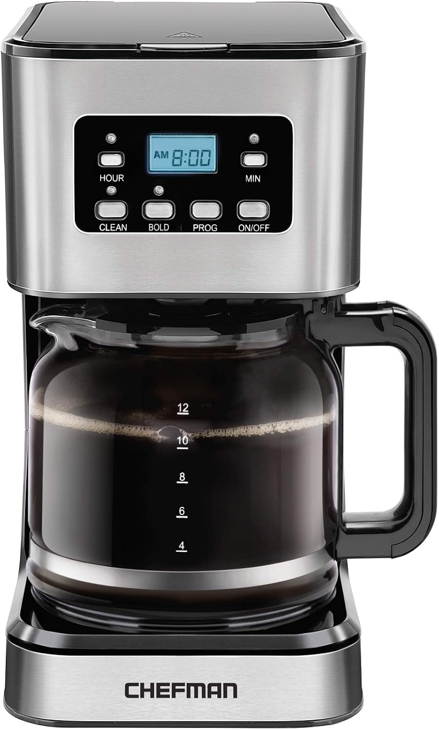 Chefman 12-Cup Programmable Coffee Maker, Electric Brewer, Auto Shut Off, Digital Display w/Auto-Brew Function, Anti-Drip Pot