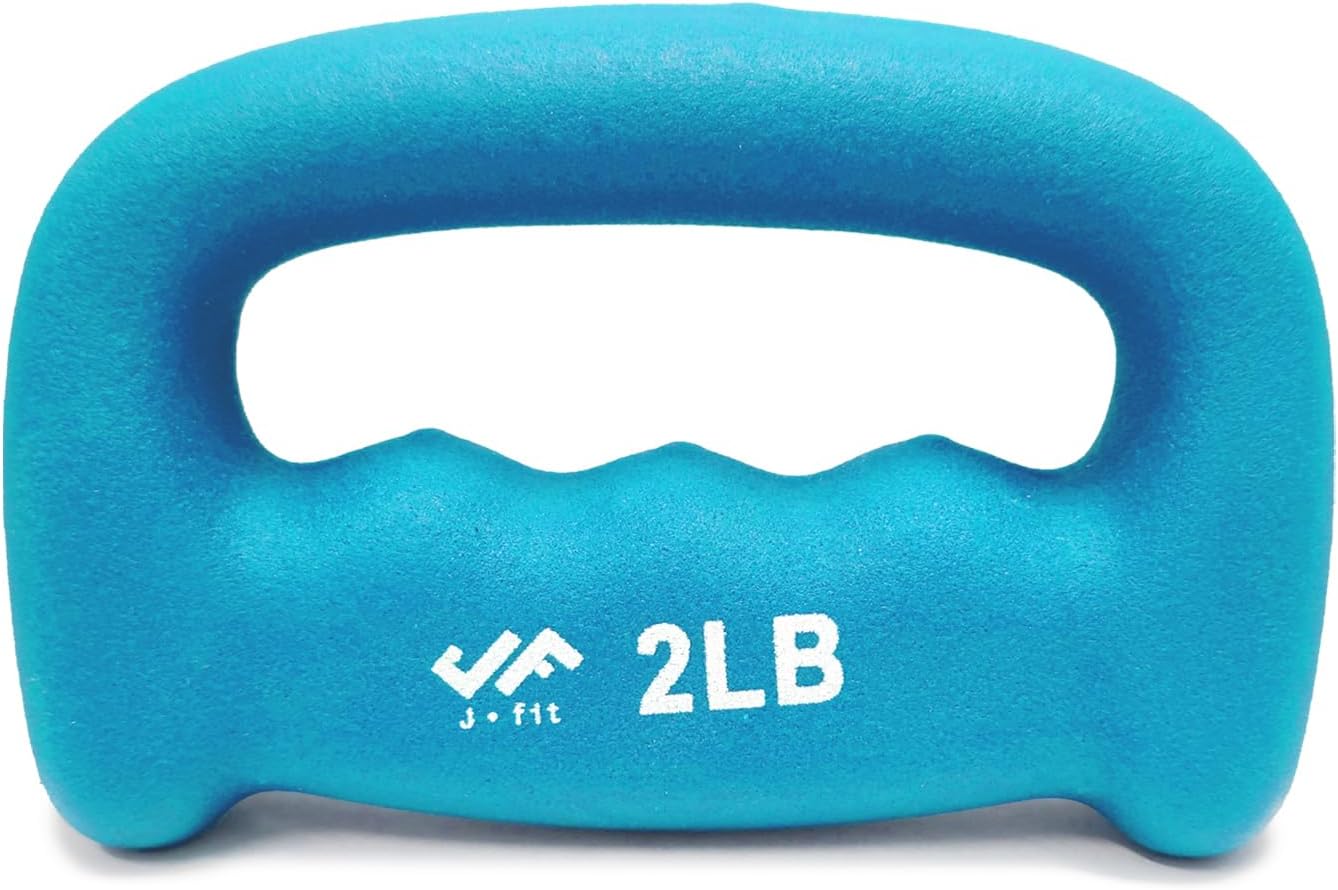 JFIT Neoprene D Grip Dumbbells - Single Weights 1LB-5LB - Premium Non-Slip, Hand Weights, Ergonomic Design