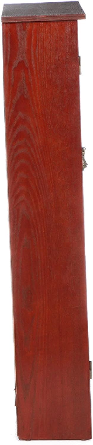 SEI Furniture - Window Pane Media Cabinet - Cherry - Transitional Design, Brown Glass and Wood - Ideal for Home Office, Living Room (MS1073)