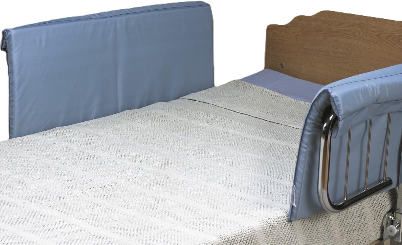 Skil-Care Half-Size Bed Rail Pads, Vinyl Cover, Easy to Clean, 401090-2PC | Foam-Padded, Hook and Loop Closure, Vinyl Cover, Fits Shortened Bed Rails