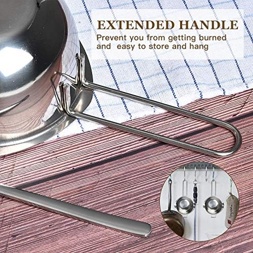 2 Pieces Stainless Steel Double Boiler Pot with 2 Metal Spoon, Chocolate Melting Pot for Melting Chocolate, Butter, Cheese