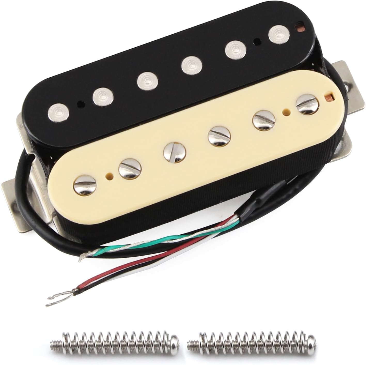 FLEOR Alnico 5 Guitar Pickup Double Coil Humbucker Pickups Neck and Bridge Set Black