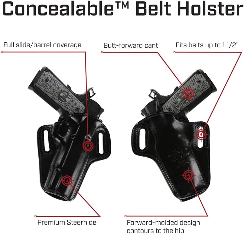 Galco Concealable Leather Belt Holster, SIG Sauer P226/SIG Sauer P220/SIG Sauer P227/Canik CON248H