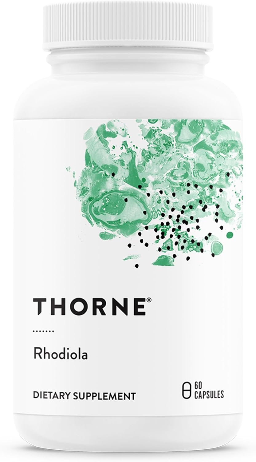 Thorne Rhodiola, 100 mg Rhodiola Rosea Extract, 60 Capsules | Supports a Healthy Stress Response, Mood, Focus & Mental Performance