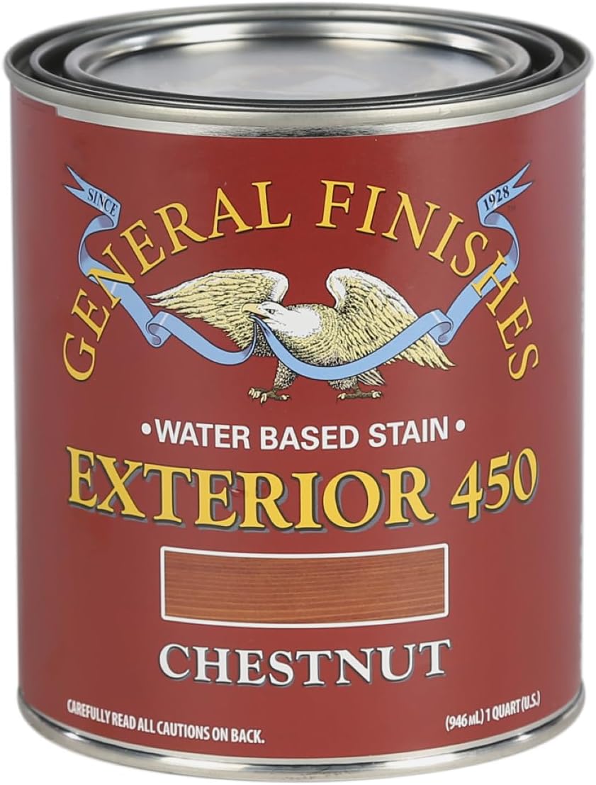 General Finishes Exterior 450 Water Based Wood Stain, 1 Quart, Cedar