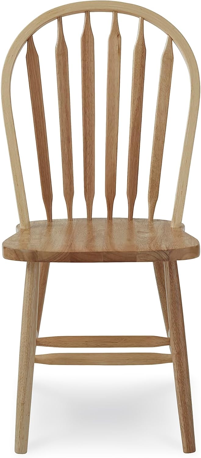 IC International Concepts Solid Wood Windsor ArrowBack Chair, Unfinished