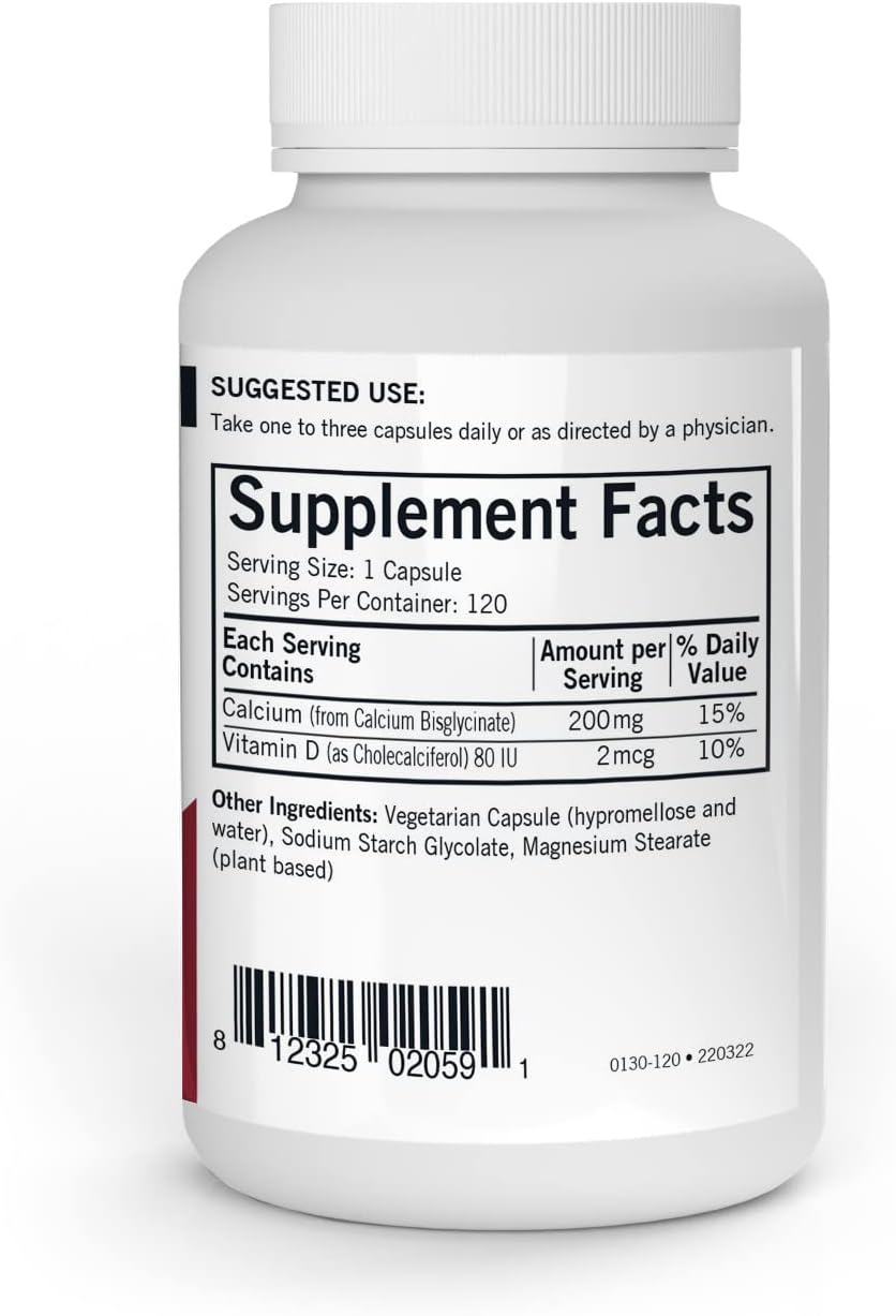 Kirkman's purest Calcium 200 mg - Hypoallergenic 120 Vegetarian Capsules | Gluten and Casein Free | Tested for More Than 950 Environmental