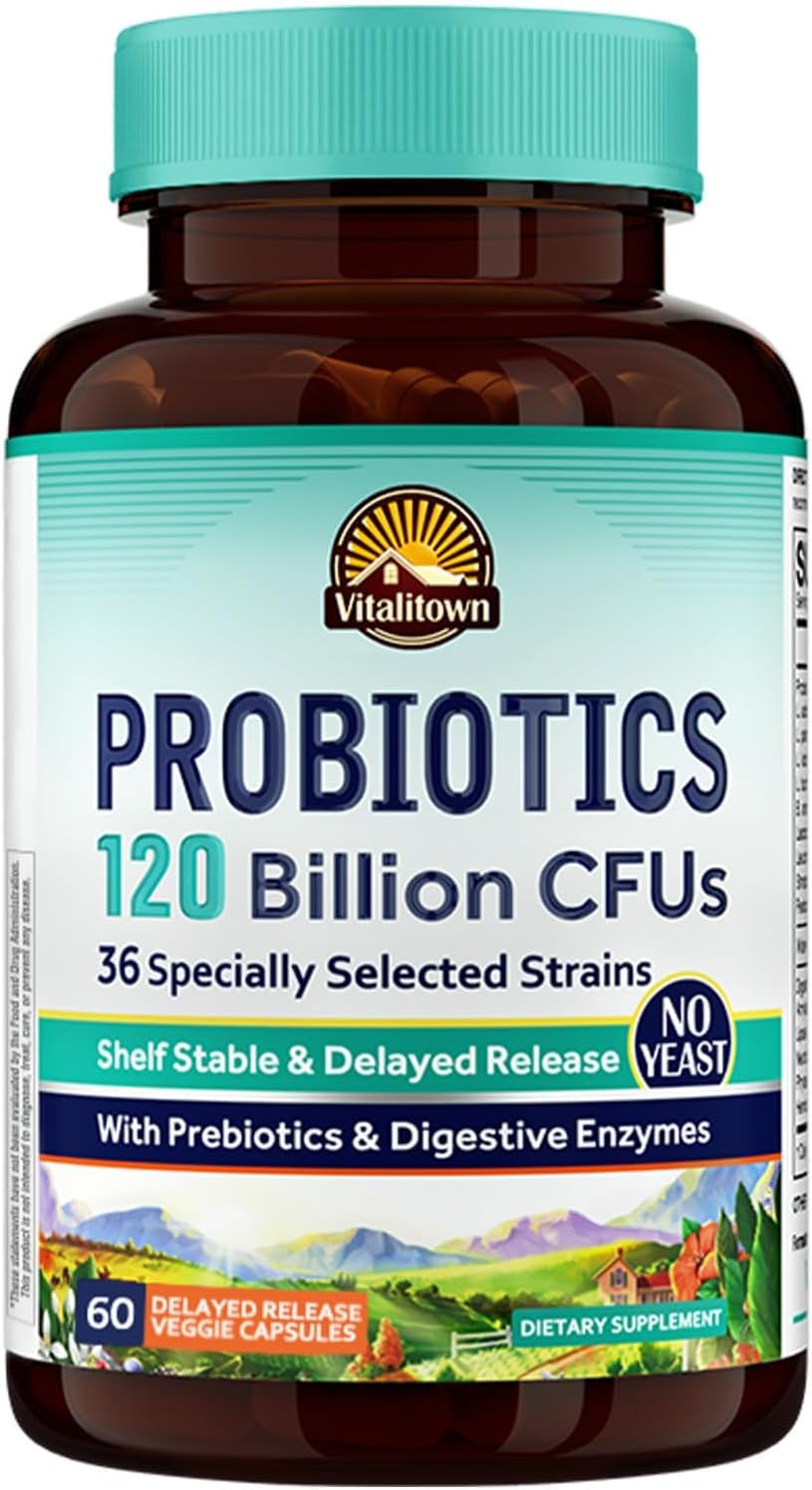 VITALITOWN Probiotics 120 Billion CFUs | 36 Strains