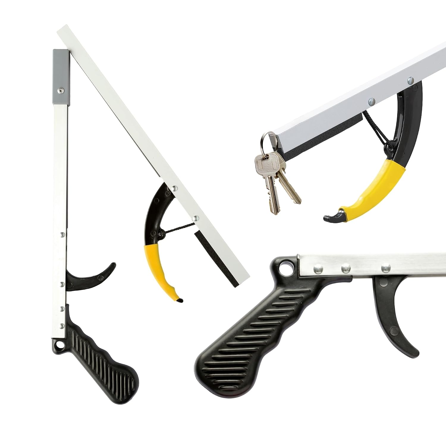 Sammons Preston Reacher, 32" Grabber Tool for Seniors, Magnetic Tip, Silver | Lightweight grabber reacher tool with magnetic tip, ergonomic grip and claw jaw, a reaching aid for seniors