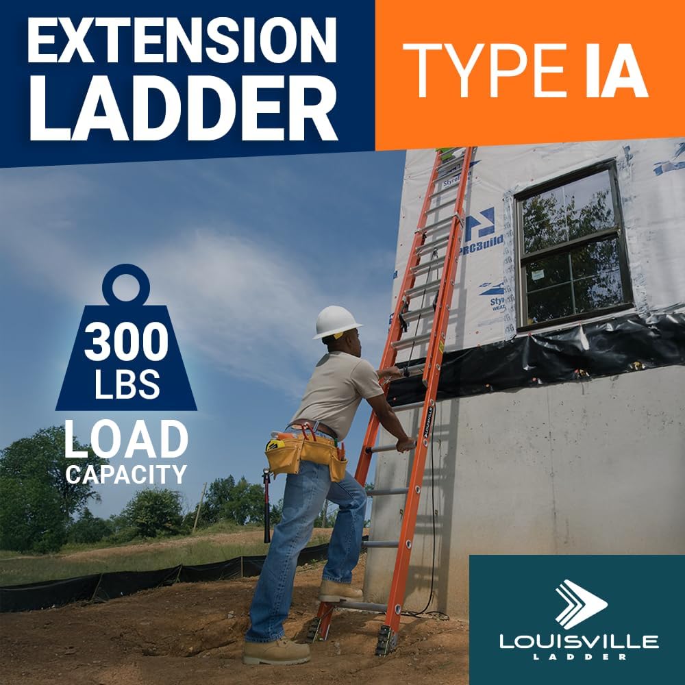 Louisville Ladder 12-Foot Fiberglass Step Ladder, 375-Pound Load Capacity, Type IAA, FS1312HD