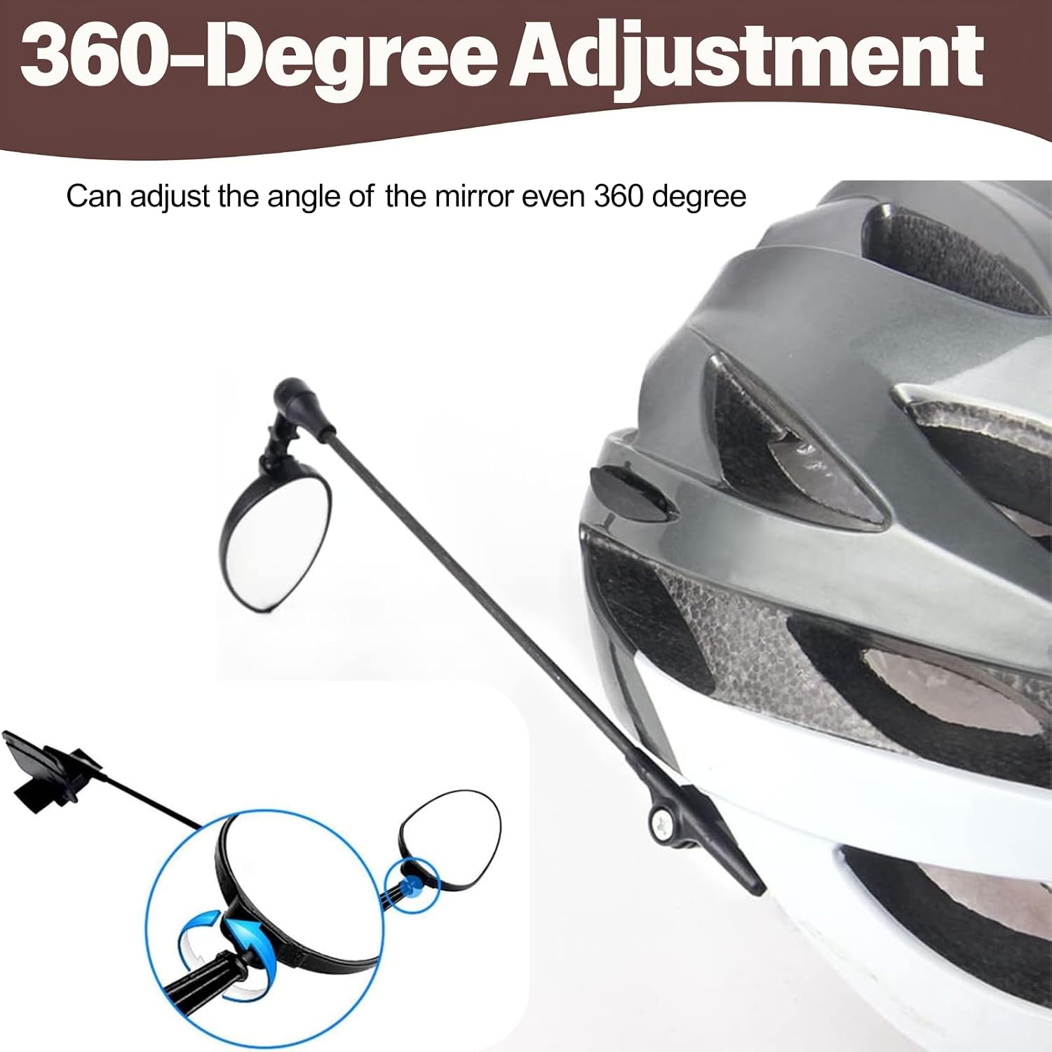 Biking Mirror for Helmet Helmet Mirror, Helmet Safety Rearview Mirror, Mountain Road Cycling Rear View Mirror for All Helmet Sizes