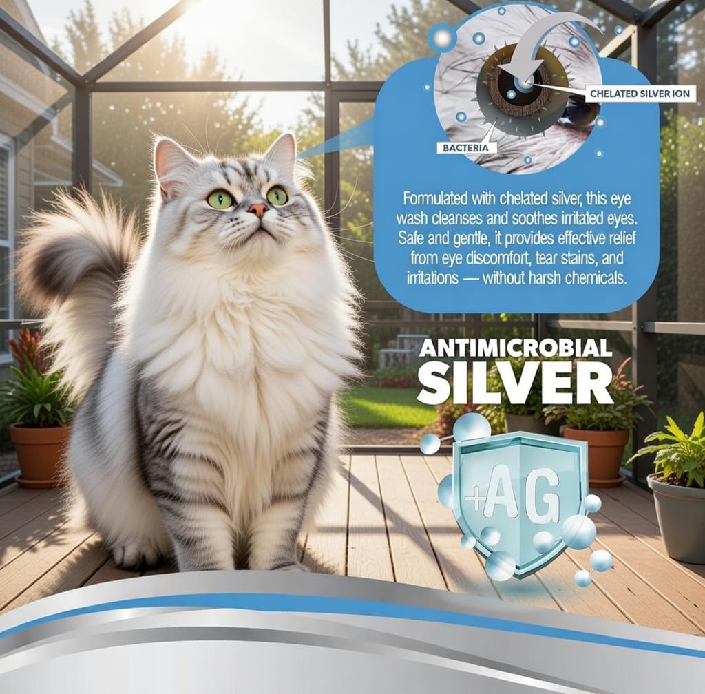 PetSilver Eye Drops for Dogs and Cats, Dog Eye Wash, Silver, 4 fl oz