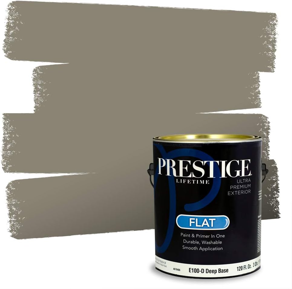PRESTIGE Paints Exterior Paint and Primer In One, 1-Gallon, Satin, Comparable Match of Sherwin Williams* Ripe Olive*