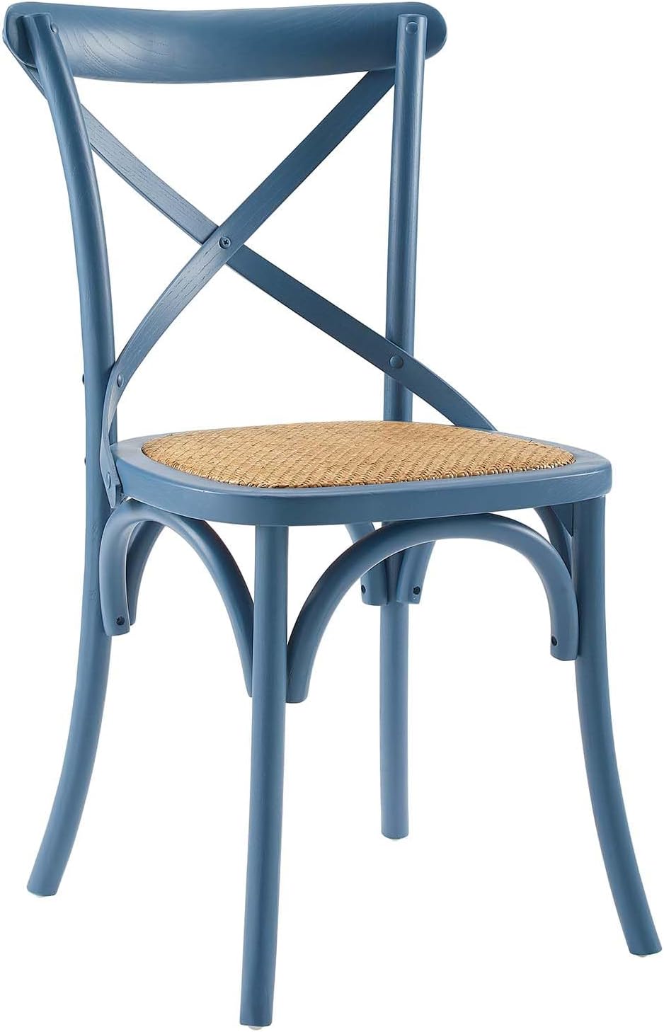 Modway Gear Rustic Modern Farmhouse Elm Wood Rattan Dining Chair in Gray