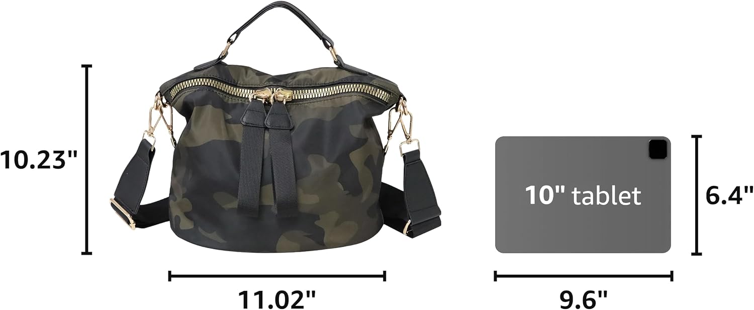 PAKFIEKS Women Nylon Handbag Anti-theft Casual Lightweight Travel Shopping Shoulder Bag Crossbody Bag
