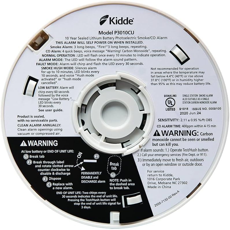 Kidde Worry-Free 10 Year Battery Combination Smoke and CO Alarm with Voice (2-Pa
